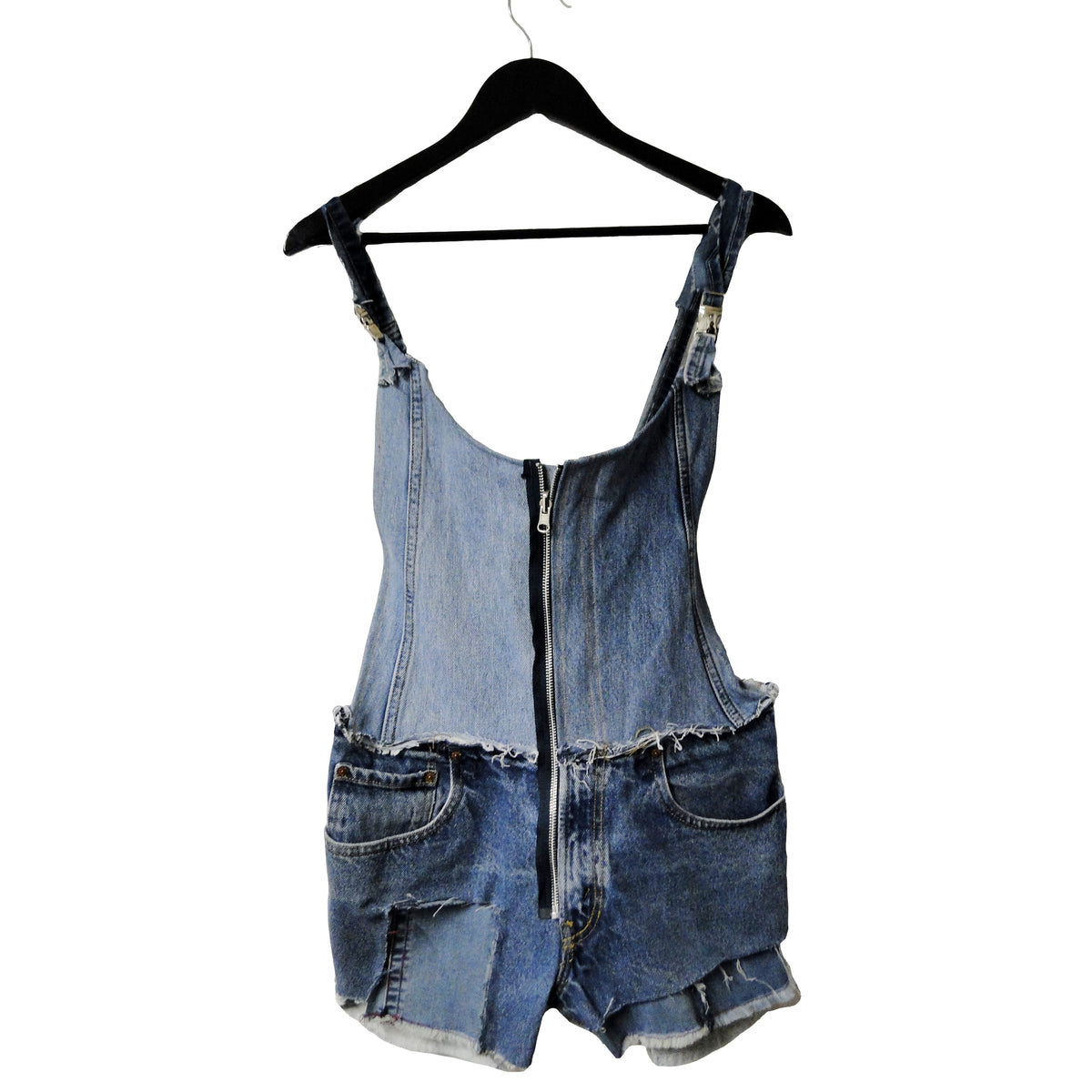 I Want It All - Genderless, Upcycled Denim Short Overalls – Stevie
