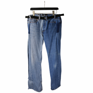Adjustable denim jeans by fashion designer Stevie Leigh 