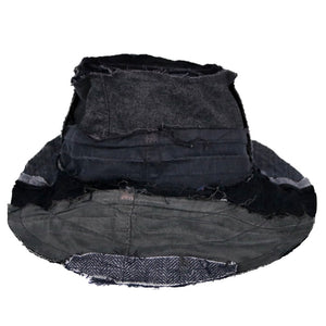 Reversible upcycled denim bucket hat made by fashion designer Stevie leigh
