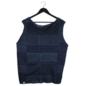 upcycled denim tank top designed by stevie leigh