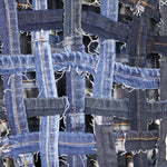 Heart In A Cage - Upcycled denim open weave tank top