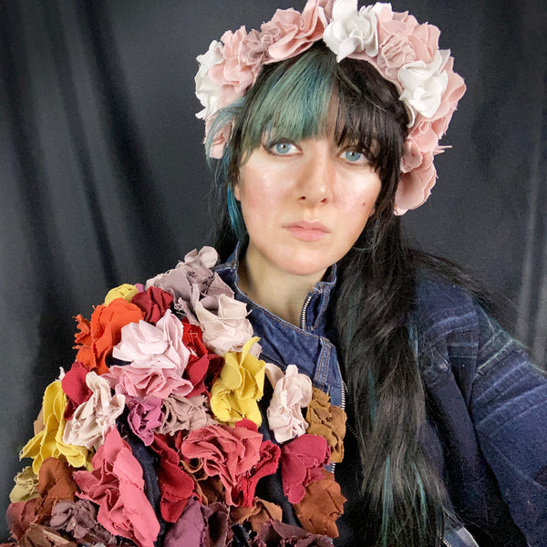 Roses/Lotus/Violet/Iris - Upcycled denim flower crown – Stevie Leigh