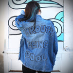 #REMIXbyStevieLeigh through being cool upcycled denim jacket