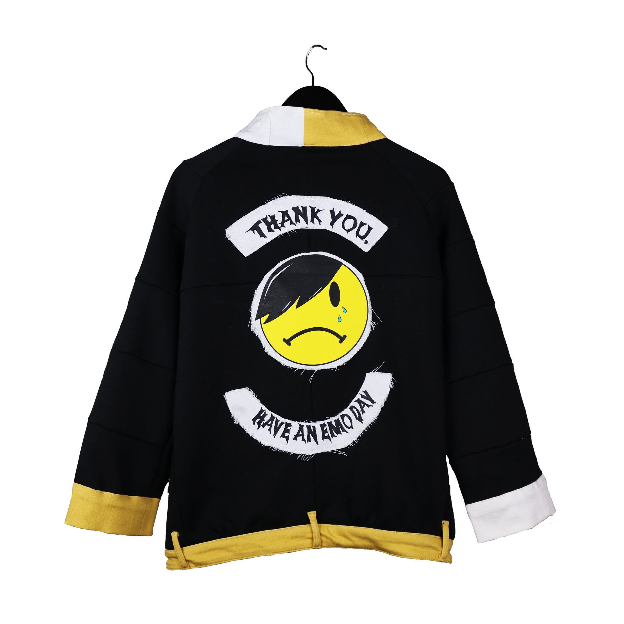 Thank You, Have an Emo Day - Genderless, upcycled sweatshirt bomber jacket