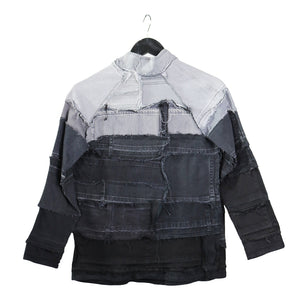 upcycled black denim jacket by remix by stevie leigh
