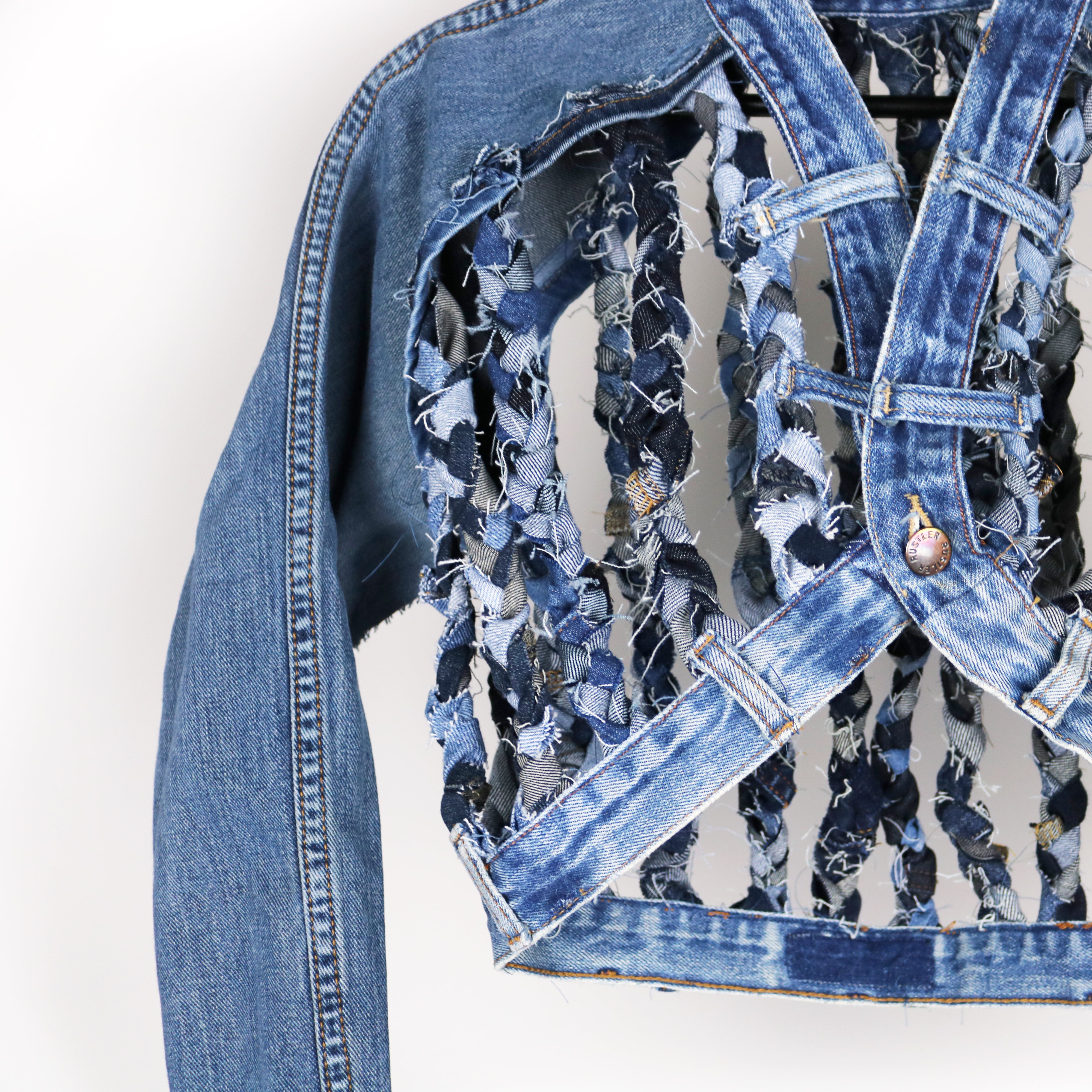 lemondedaddy Recycled Denim Jacket with Tulle Love in Cage