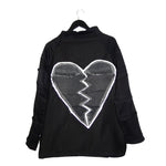 #REMIXbyStevieLeigh broken heart back patch upcycled denim jacket