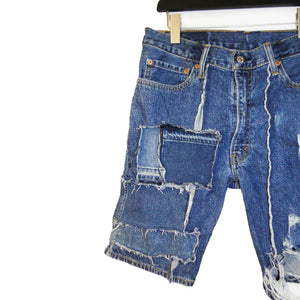 #REMIXbyStevieLeigh reversible upcycled denim shorts