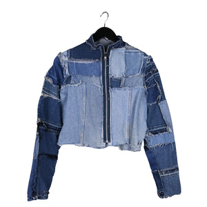 zero waste upcycled denim jacket by remix by stevie leigh
