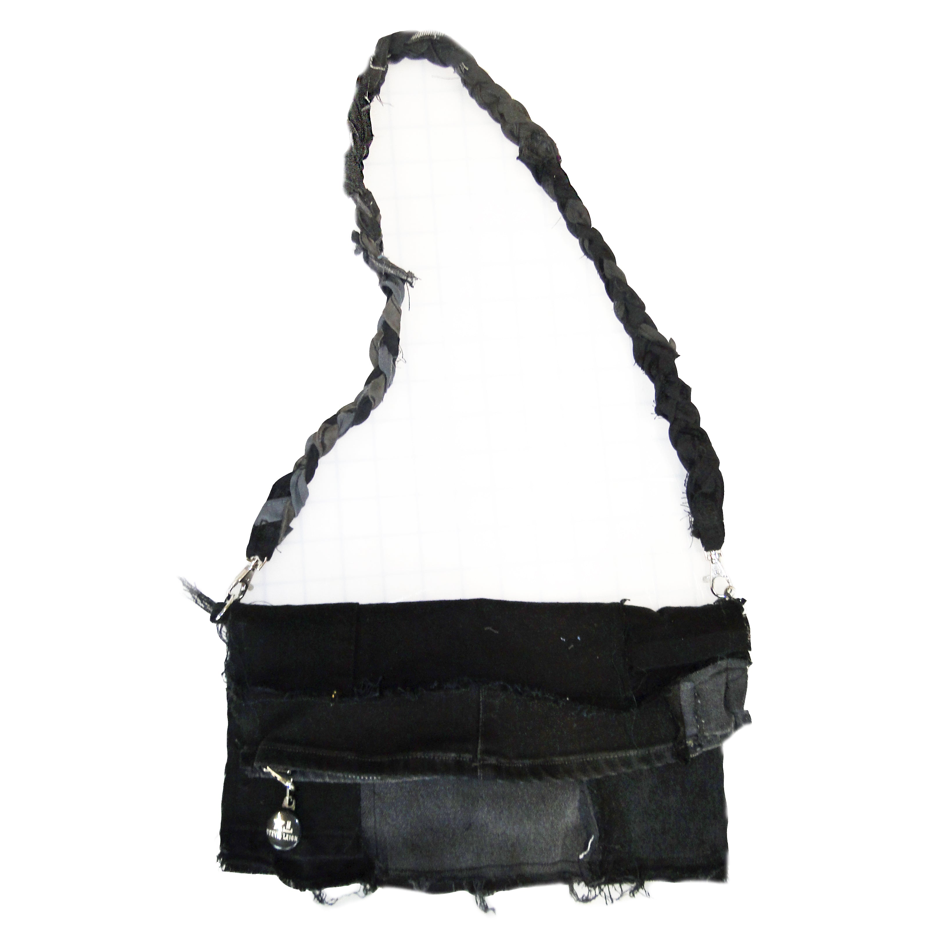 black denim crossbody bag