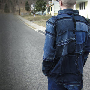 #REMIXbyStevieLeigh reversible genderless upcycled denim shirt