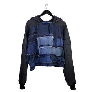 #REMIXbyStevieLeigh reversible upcycled denim jacket hoodie