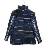 upcycled denim jacket wearable art by stevie leigh