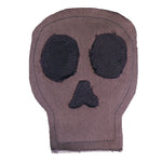 remix by stevie leigh upcycled denim skull patch grey