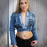 #REMIXbyStevieLeigh reversible upcycled denim crop top