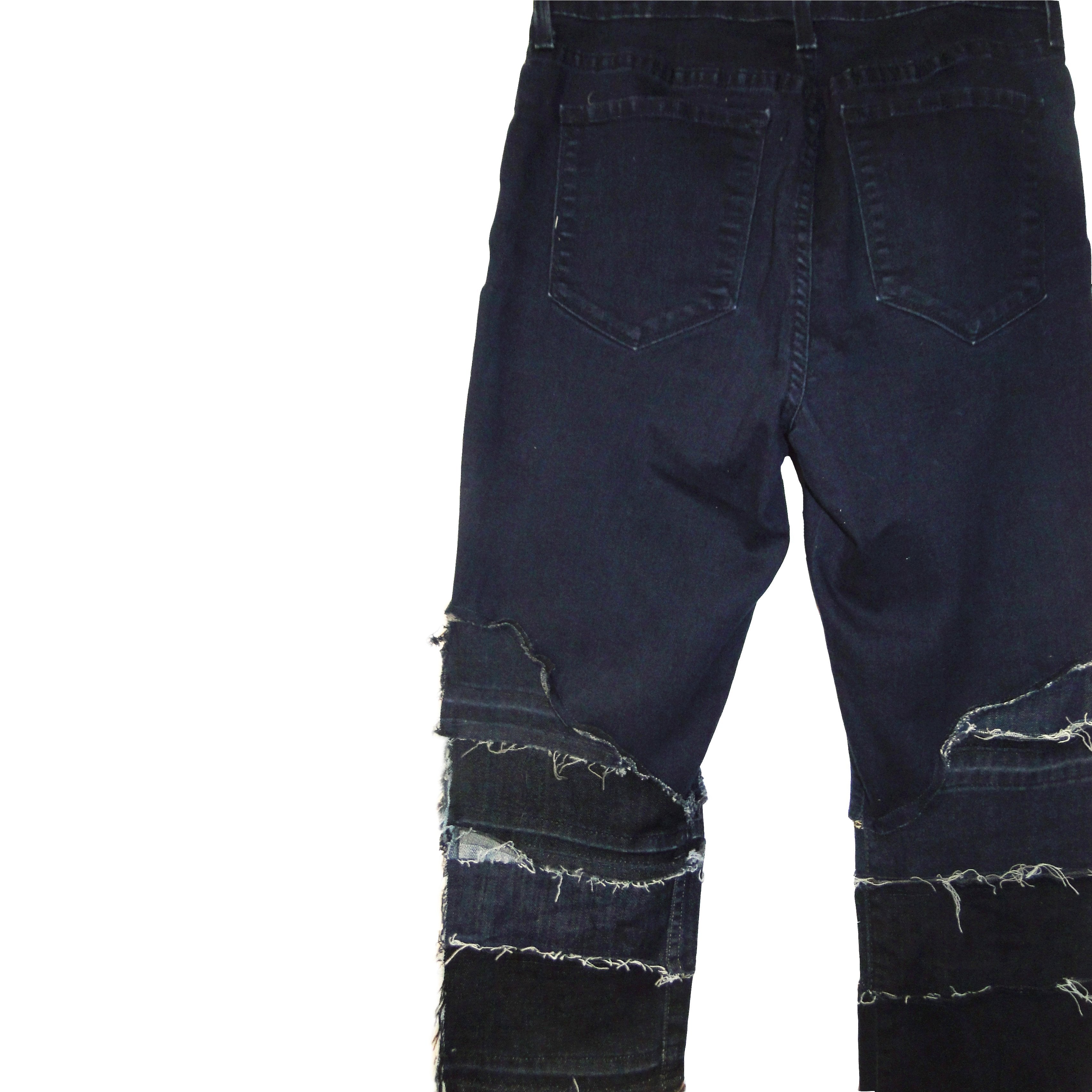 #REMIXbyStevieLeigh upcycled moto blue jeans