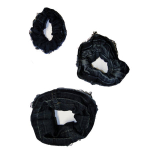 In Circles - Upcycled, Denim Scrunchie