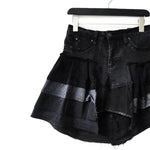 Sustainable upcycled denim fashion genderless skirt front