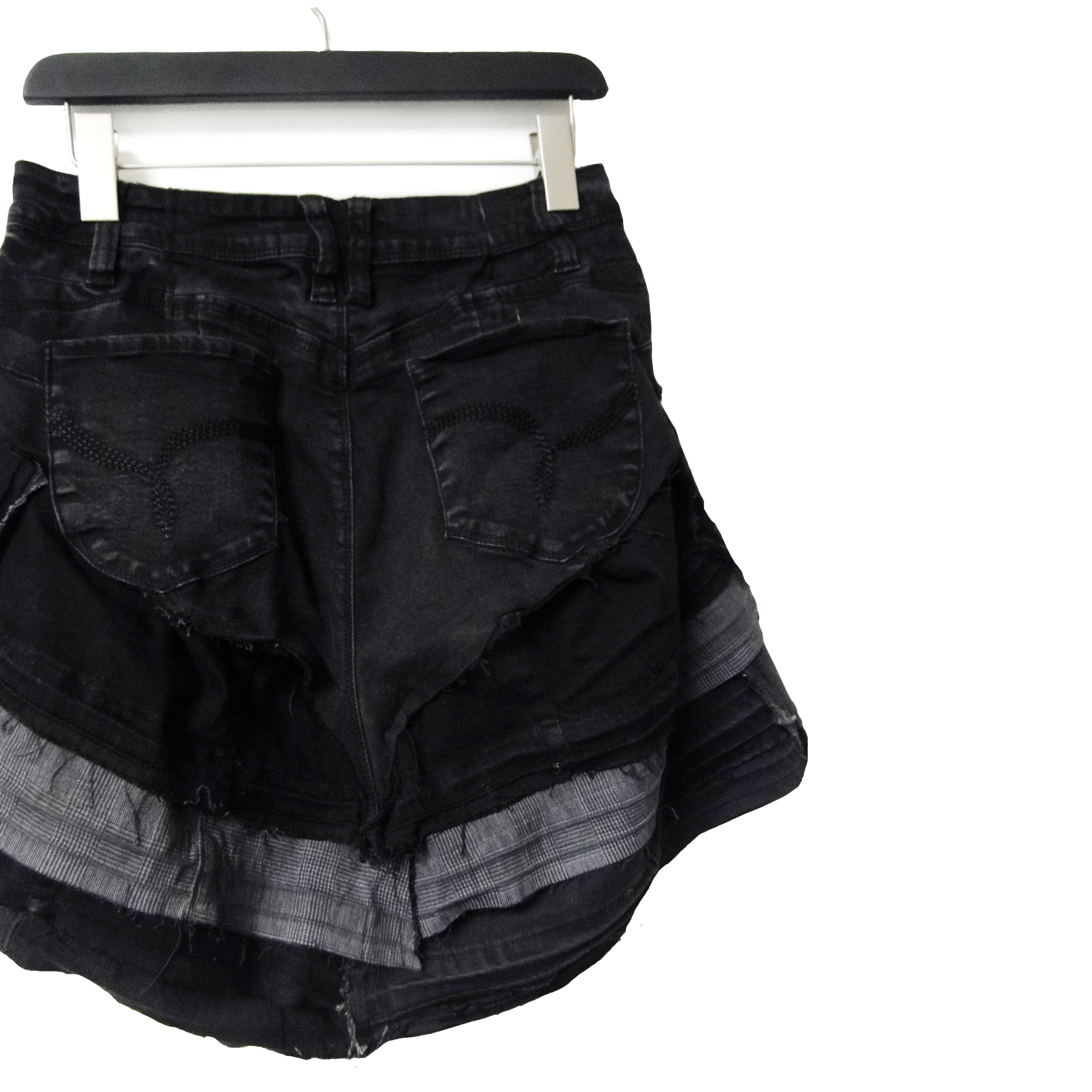 Sustainable upcycled denim fashion genderless skirt #remixbystevieleigh