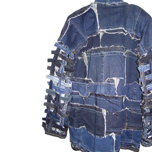 #REMIXbyStevieLeigh genderless upcycled denim jacket