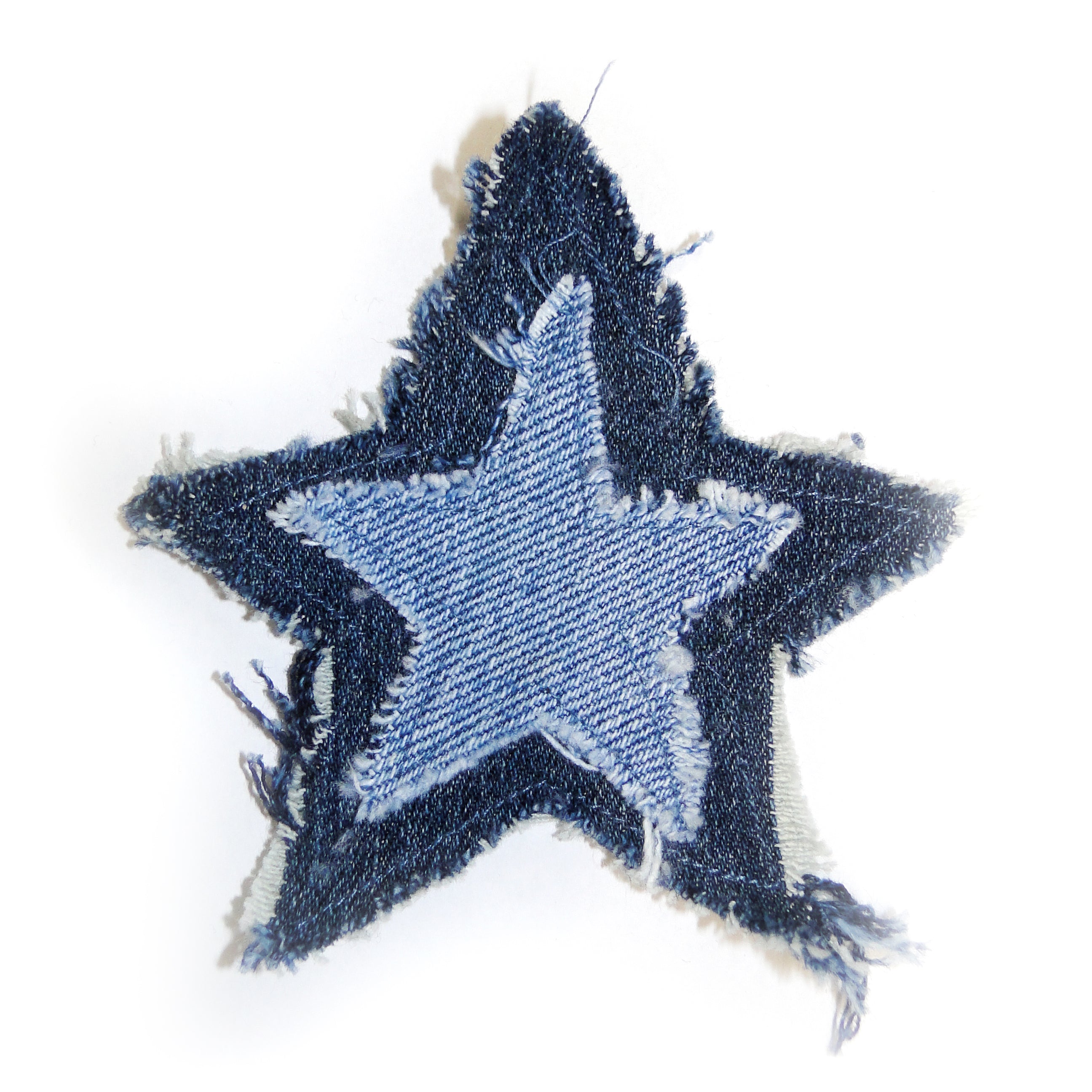 upcycled denim star iron on patch