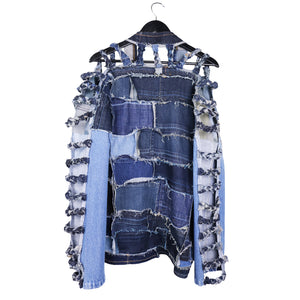 #REMIXbyStevieLeigh reversible upcycled denim jacket by Stevie Leigh Andrascik