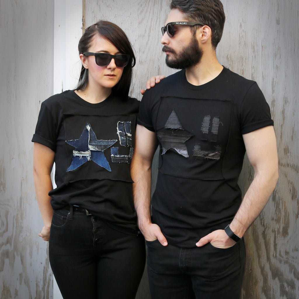 #REMIXbyStevieLeigh genderfree upcycled denim t-shirt